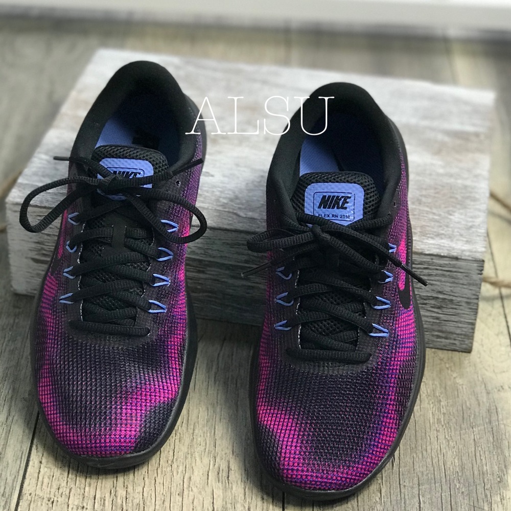 NWT Nike Flex 2018 RN Black Magenta WMNS - Picture 3 of 8